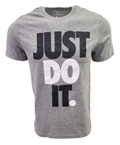 nike men’s just do it big logo t-shirt (large, grey heather)