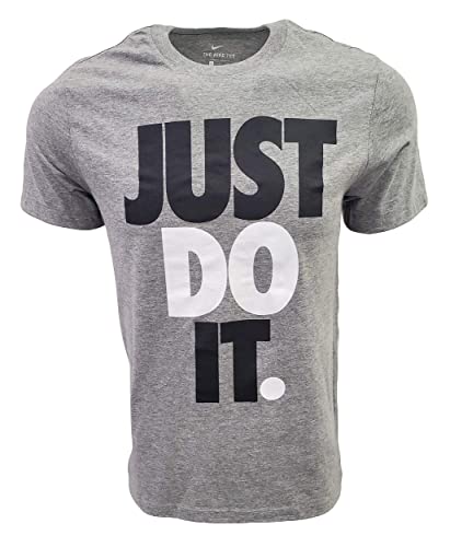 Nike Men's Just Do It Big Logo T-Shirt (Large, Grey Heather)