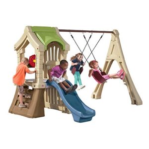 Step2 Play Up Gym Set | Kids Outdoor Swing Set with Slide | Plastic Play Set with Swings