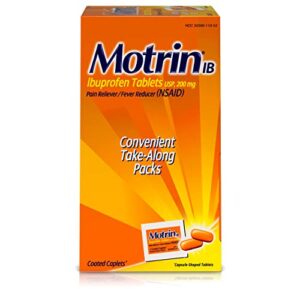 Motrin IB, Ibuprofen 200mg Tablets for Fever, Aches & Pain Relief, 50 Travel Packs of 2, 100 ct