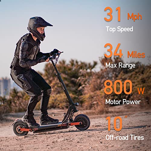 JOYOR S5 Electric Scooter, 800W Motor 10" Soild Tires Electric Scooter Adults Up to 31 Mph & 34 Miles, Disk Brake Scooter for Adults