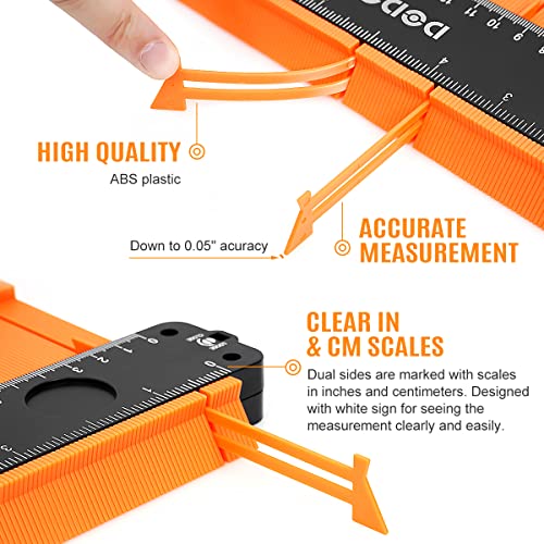 DODOWIN Contour Gauge Profile Tool, Men Gifts for Dad Husband Boyfriend Grandpa, Shape Duplicator Flooring Tools for DIY Tile Laying Woodworking, Anniversary Birthday Gift Ideas for Him, Cool Gadgets