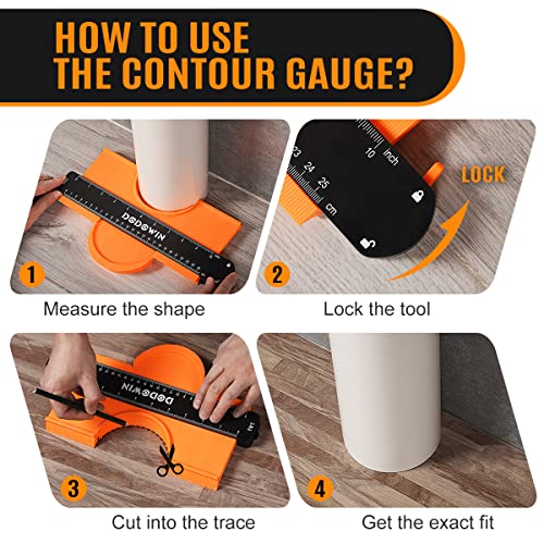DODOWIN Contour Gauge Profile Tool, Men Gifts for Dad Husband Boyfriend Grandpa, Shape Duplicator Flooring Tools for DIY Tile Laying Woodworking, Anniversary Birthday Gift Ideas for Him, Cool Gadgets
