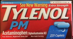 extra strength tylenol pm 225 caplets each, 2 boxes included