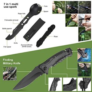 Gift for Men Dad Husband Him, Survival Kit 17 in 1, Survival Gear Tool Cool Gadgets Emergency Survival Gear and Equipment Christmas Stocking Stuffers for Families Hiking Camping Adventures