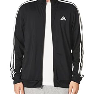 adidas Men's Essentials Warm-Up 3-Stripes Track Top, Black/White, XX-Large