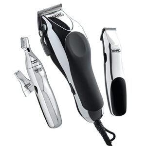 wahl clipper home barber kit electric corded clipper and battery touch up trimmer & personal groomer, 30 piece kit for haircutting at home – model 79524-3001p