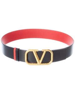 valentino vlogo 40mm reversible leather belt, 80, black