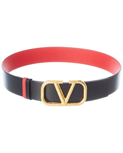 Valentino Vlogo 40Mm Reversible Leather Belt, 80, Black