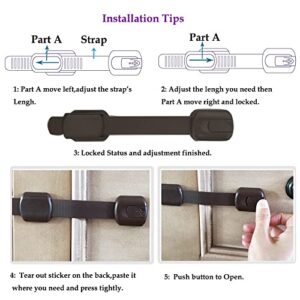 Child Safety Cabinet Locks for Baby Proof,Child Proof Safety Locks for Cabinets,Drawers,Cupboard,Oven,Fridge(Brown Cabinet Locks-8Packs)