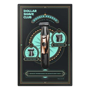 Dollar Shave Club | Double Header Electric Trimmer | Electric Razor with a Beard Trimmer Head & Separate Body Grooming Head | Waterproof Body Shaver & Beard Trimmer, Black