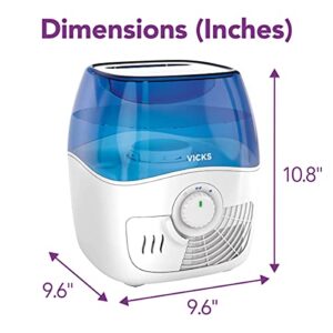 Vicks Filtered Cool Mist Humidifier, Medium Room, 1.1 Gallon Tank - Humidifier for Baby and Kids Rooms, Bedrooms and More, Works with Vicks VapoPads