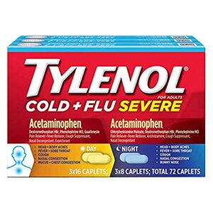 tylenol cold + flu severe day & night caplets, 72 caplets