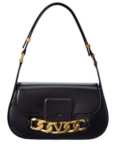 valentino vlogo chain leather shoulder bag, black
