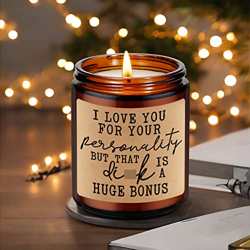 LEADO Scented Candles - Funny Gifts for Men, Naughty Gifts for Him - Boyfriend Gifts, Husband Gifts, Fiance Gifts - Anniversary, Fathers Day, I Love You, Birthday Gifts for Men, BF, Couple, Guy, Gay