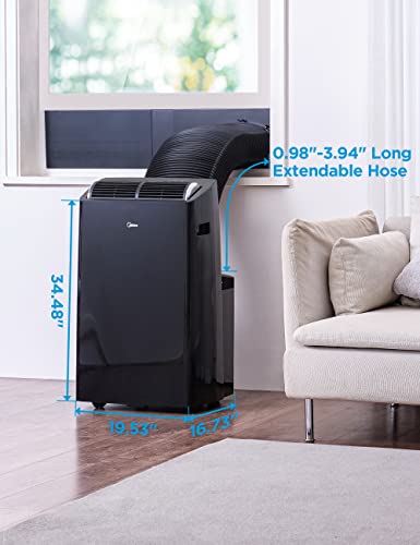 Midea Duo 12,000 BTU (10,000 BTU SACC) HE Inverter Ultra Quiet Portable Air Conditioner, Cools up to 450 Sq. Ft., Works with Alexa/Google Assistant, Includes Remote Control & Window Kit