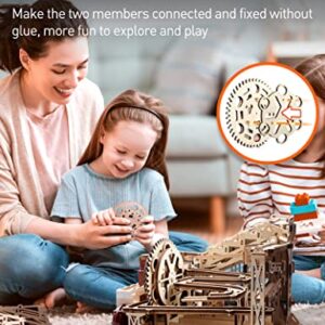 MIEBELY Electrical 3D Wooden Puzzles Craft Toys DIY Marble Run Model Building Kits Block Toys W/Motor, Mechanical Gear Engineering Kit Home Decor Hobbies Idea Valentines Day Gifts for Him Adults Teens