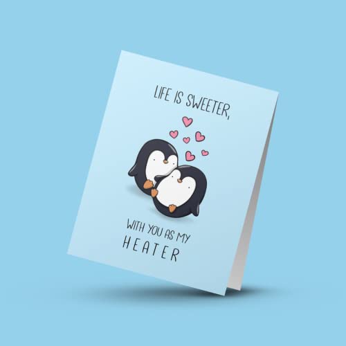 ALY LOU Funny Anniversary Card Birthday Card for Her Him / Husband Boyfriend / Girlfriend Wife / Sarcastic Greeting Card (Life Is Sweeter With You As My Heater)