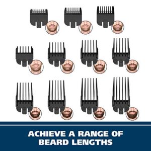 Wahl USA Lithium Ion Total Beard Trimmer for Men with 11 Guide Combs for Easy Trimming, Detailing, & Grooming – Model 9888