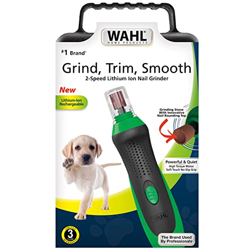 Wahl Lithium Ion Rechargeable Dog Nail Grinder with Concave Rounding Tip and Nail Guard for Increased Safety and Precise Nail Grinding, 3 Hour Run Time - 5975