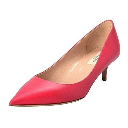 Valentino Women's Rockstud Fuchsia Kitten Heels Pumps Shoes US 8 IT 39