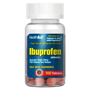 healtha2z® ibuprofen 200mg | 100 counts | pain relief | body aches | headache | arthritis | cramps | back pain | fever reducer |