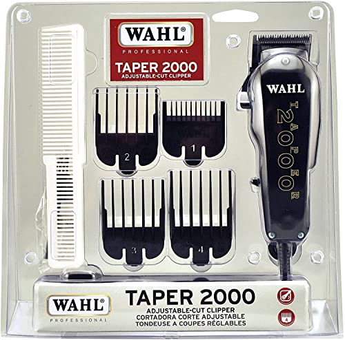 Wahl Professional Taper 2000 Adjustable Cut Clipper #8472-700 – Assorted Color Blade Attachments