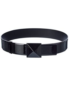 valentino roman one stud 40mm patent belt, 85, black