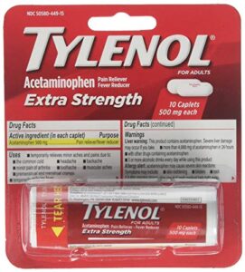 tylenol extra strength caplets 10 ea (pack of 3)