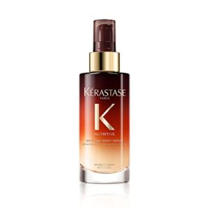 kerastase nutritive 8hr magic night hair serum | overnight beauty sleep nourishing serum | deeply conditions from nutrients lost | reduces tangles & prevents frizz | for all hair types | 3.04 fl oz