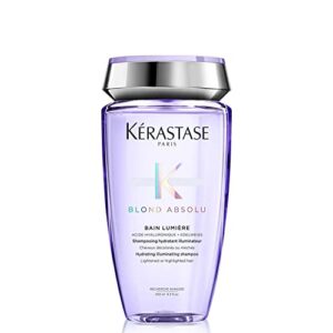 kerastase blond absolu lumière illuminating shampoo | for lightened, highlighted and grey hair | nourishes and illuminates | with hyaluronic acid | 8.5 fl oz