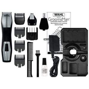 Wahl 9855-300 Groomsman Pro All-in-one Rechargeable Grooming Kit, Black/Silver