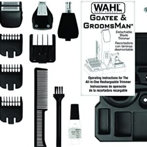 Wahl 9855-300 Groomsman Pro All-in-one Rechargeable Grooming Kit, Black/Silver