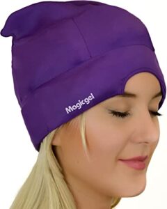 magic gel migraine ice head wrap | real migraine & headache relief | the original headache cap | cold, comfortable, dark & cool; endorsed by physicians, loved by thousands – (purple)