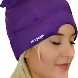 Magic Gel Migraine Ice Head Wrap | Real Migraine & Headache Relief | The Original Headache Cap | Cold, Comfortable, Dark & Cool; Endorsed by Physicians, Loved by Thousands - (Purple)