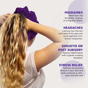 Magic Gel Migraine Ice Head Wrap | Real Migraine & Headache Relief | The Original Headache Cap | Cold, Comfortable, Dark & Cool; Endorsed by Physicians, Loved by Thousands - (Purple)