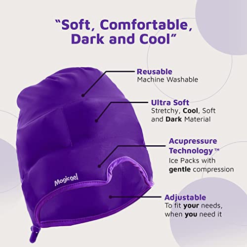 Magic Gel Migraine Ice Head Wrap | Real Migraine & Headache Relief | The Original Headache Cap | Cold, Comfortable, Dark & Cool; Endorsed by Physicians, Loved by Thousands - (Purple)