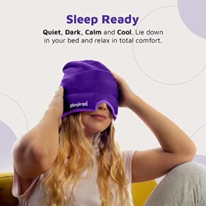 Magic Gel Migraine Ice Head Wrap | Real Migraine & Headache Relief | The Original Headache Cap | Cold, Comfortable, Dark & Cool; Endorsed by Physicians, Loved by Thousands - (Purple)