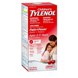 Tylenol Children's Pain + Fever Medicine with Acetaminophen, Dye-Free, Cherry, 8 Fl. Oz