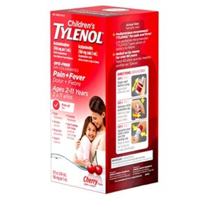 Tylenol Children's Pain + Fever Medicine with Acetaminophen, Dye-Free, Cherry, 8 Fl. Oz