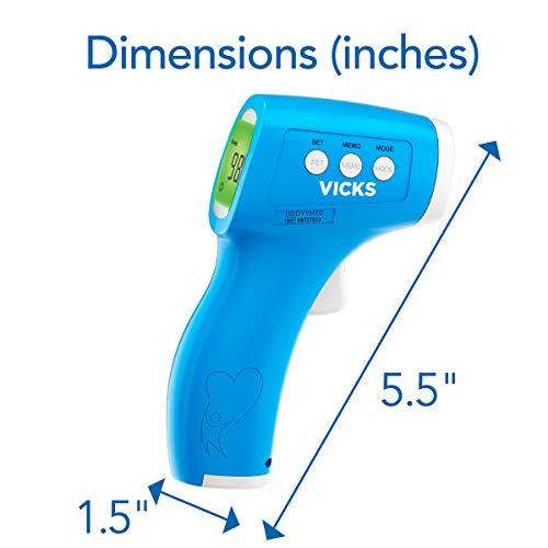 Vicks Non-Contact Infrared Thermometer for Forehead, Food and Bath – Touchless Thermometer for Adults, Babies, Toddlers and Kids – Fast, Reliable, and Clinically Proven Accuracy