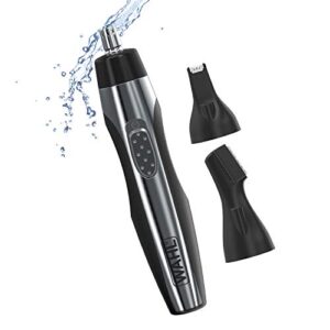 wahl lithium powered lighted ear, nose, & brow trimmer – painless eyebrow & facial hair detail personal trimmer – model 5546-400