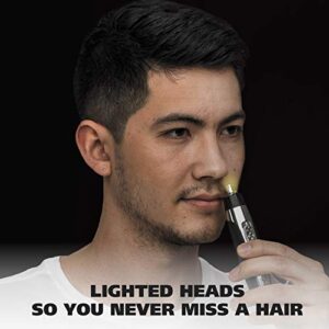 Wahl Lithium Powered Lighted Ear, Nose, & Brow Trimmer – Painless Eyebrow & Facial Hair Detail Personal Trimmer – Model 5546-400