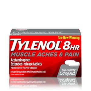 tylenol 8 hour muscle aches & pain acetaminophen tablets for muscle & joint pain, 100 ct