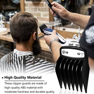 Professional Hair Clipper Guards Guides 10 Pcs Coded Cutting Guides #3170-400- 1/8” to 1 fits for All Wahl Clippers(Black-10 Pcs)