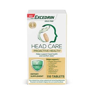 head care proactive health from excedrin dietary supplement to support head health and comfort daily – 110 count