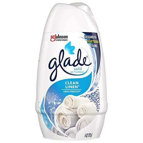 Glade Solid Air Freshener, Deodorizer for Home and Bathroom, Clean Linen, 6 Oz