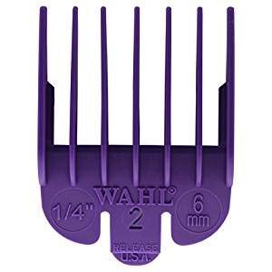 wahl professional color coded comb attachment #3124-703 – purple #2 – 1/4″ (6.0mm) – great for professional stylists and barbers