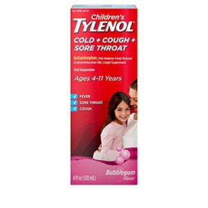 tylenol children’s tylenolcold + flu oral suspension, bubblegum, 4 fl. oz