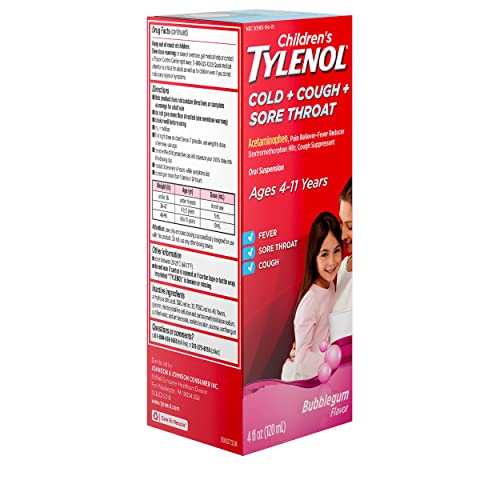 Tylenol Children's TYLENOLCold + Flu Oral Suspension, Bubblegum, 4 Fl. Oz